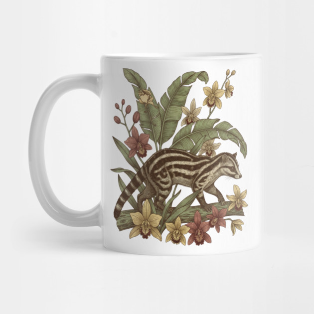 Vintage Banded Palm Civet Botanical Art by BirdsnStuff