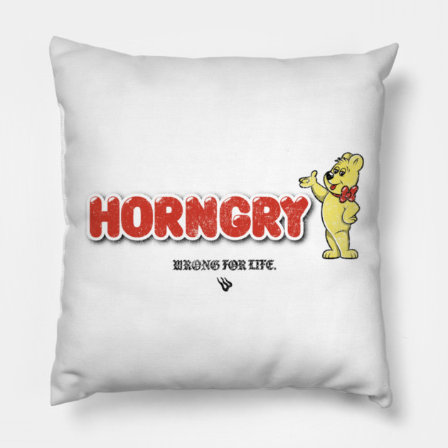 Horngry and Sweet Pillow by Wrongteeshirt
