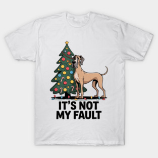 Tree It Is Not My Fault Belgian Malinois Dog Christmas T-Shirt