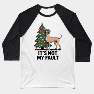 Tree It Is Not My Fault Belgian Malinois Dog Christmas Baseball T-Shirt