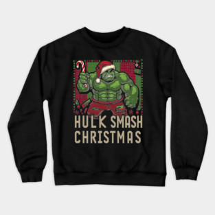 Hulk Smash Christmas Ugly Sweater Marvel Holiday Design Crewneck Sweatshirt