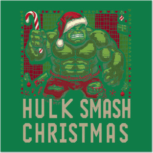 Hulk Smash Christmas Ugly Sweater Marvel Holiday Design Posters and Art