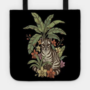Banded Palm Civet Among Banana Leaves Tote