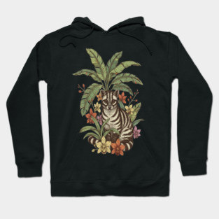 Banded Palm Civet Among Banana Leaves Hoodie