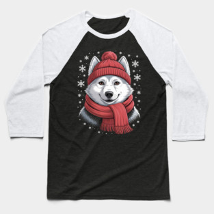 White German Shepherd Dog Scarf Christmas Xmas Baseball T-Shirt