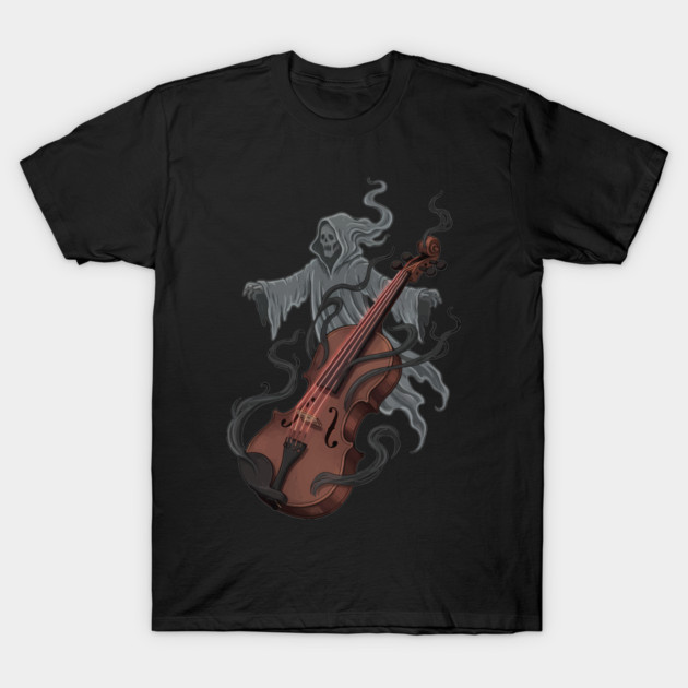 Spooky Grim Reaper Playing a Violin