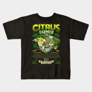 Citrus Farmer Hybrid Cross Marijuana Strain Kids T-Shirt