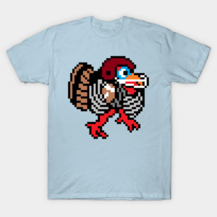 8-bit pixel Thanksgiving Turkey Bowl Football T-Shirt