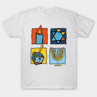 Happy Hanukkah Menorah Dreidel Chanukah Pajamas Men Women T-Shirt