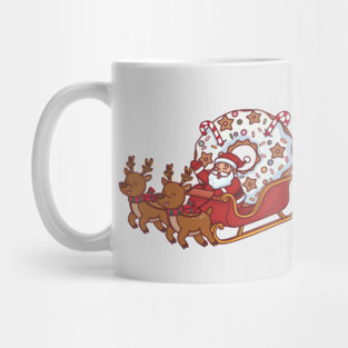Santa’s Donut Sleigh – Sweet Christmas Ride Mug