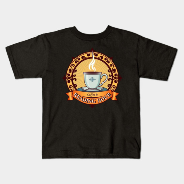 Victorian Coffee & Reading  books Kids T-Shirt by SR8891