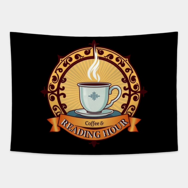 Victorian Coffee & Reading  books Tapestry by SR8891