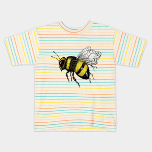 Bumble Bee Flying Illustration Kids T-Shirt