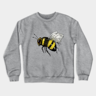 Bumble Bee Flying Illustration Crewneck Sweatshirt