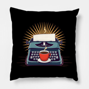 Typewriters and Turkish Coffee books Pillow
