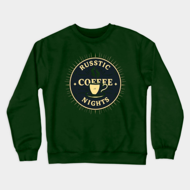 Rustic Coffee Story Nights books Crewneck Sweatshirt by SR8891