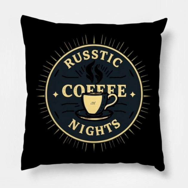 Rustic Coffee Story Nights books Pillow by SR8891