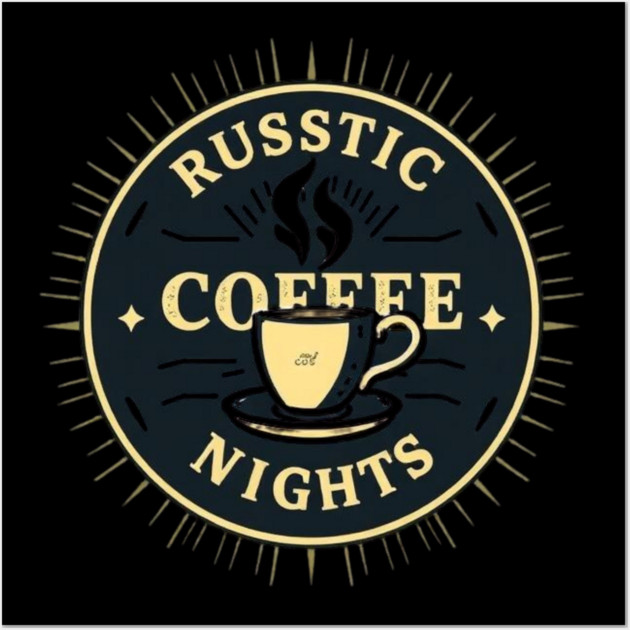 Rustic Coffee Story Nights books Wall Art by SR8891