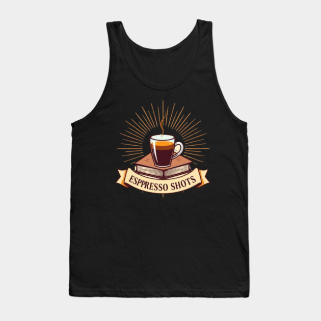 Sepia Books and Espresso Shots Tank Top by SR8891