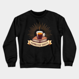Sepia Books and Espresso Shots Crewneck Sweatshirt