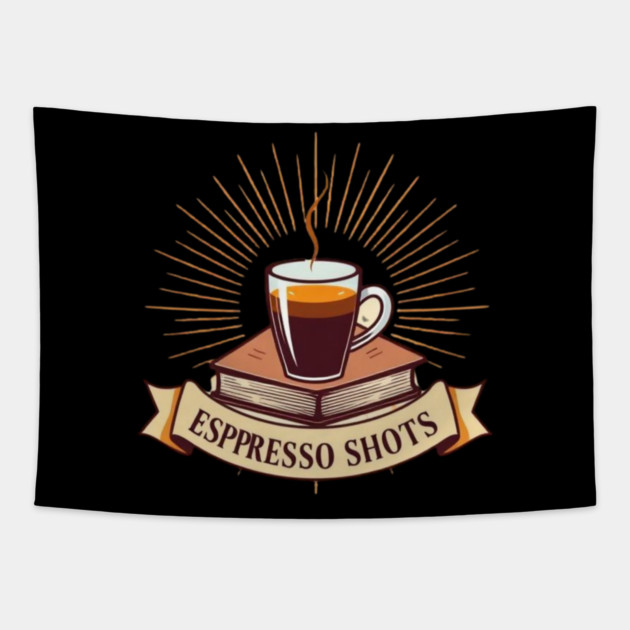 Sepia Books and Espresso Shots Tapestry by SR8891