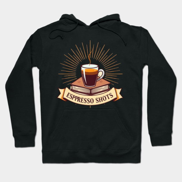 Sepia Books and Espresso Shots Hoodie by SR8891