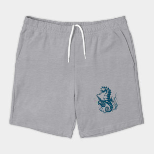 Saxophone Seahorse Rocking Underwater Jazz retro design with colorful bubbles Shorts
