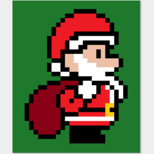 8-bit Christmas Santa Claus Posters and Art