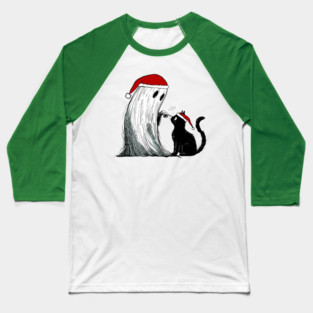 Christmas Ghost Doing A Boop Baseball T-Shirt