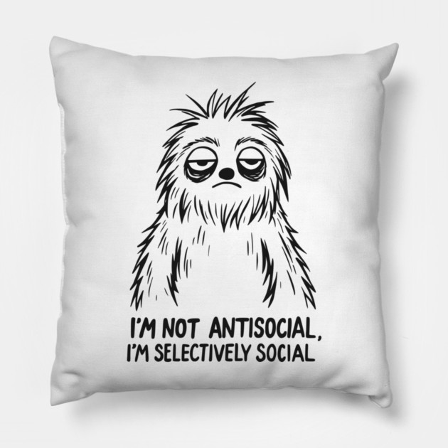 Sarcastic Goth Emo Antisocial T-Shirt Pillow by TurnEffect