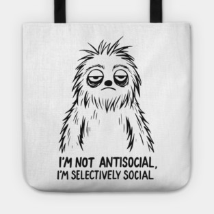 Sarcastic Goth Emo Antisocial T-Shirt Tote