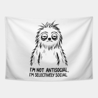 Sarcastic Goth Emo Antisocial T-Shirt Tapestry