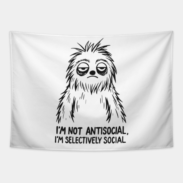 Sarcastic Goth Emo Antisocial T-Shirt Tapestry by TurnEffect