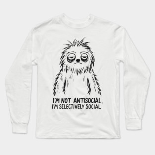 Sarcastic Goth Emo Antisocial T-Shirt Long Sleeve T-Shirt