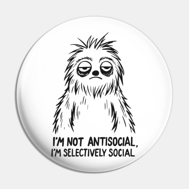 Sarcastic Goth Emo Antisocial T-Shirt Pin by TurnEffect