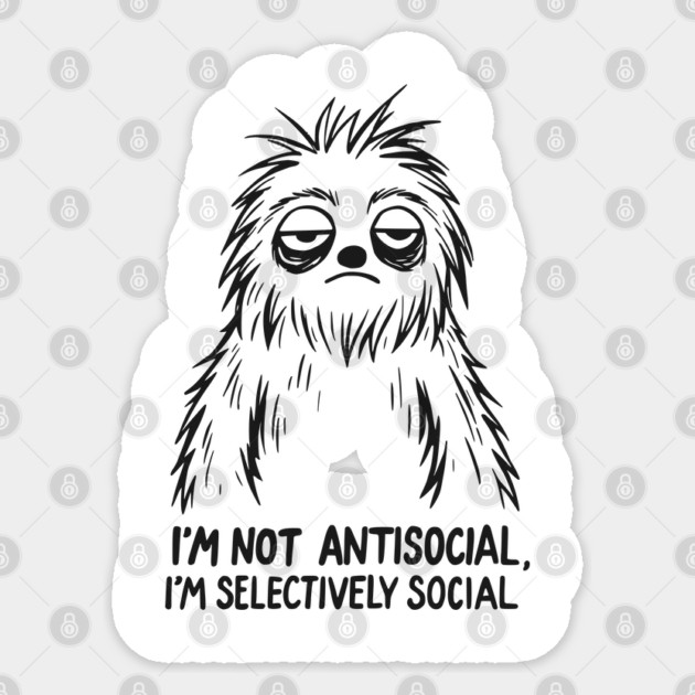 Sarcastic Goth Emo Antisocial T-Shirt Sticker by TurnEffect