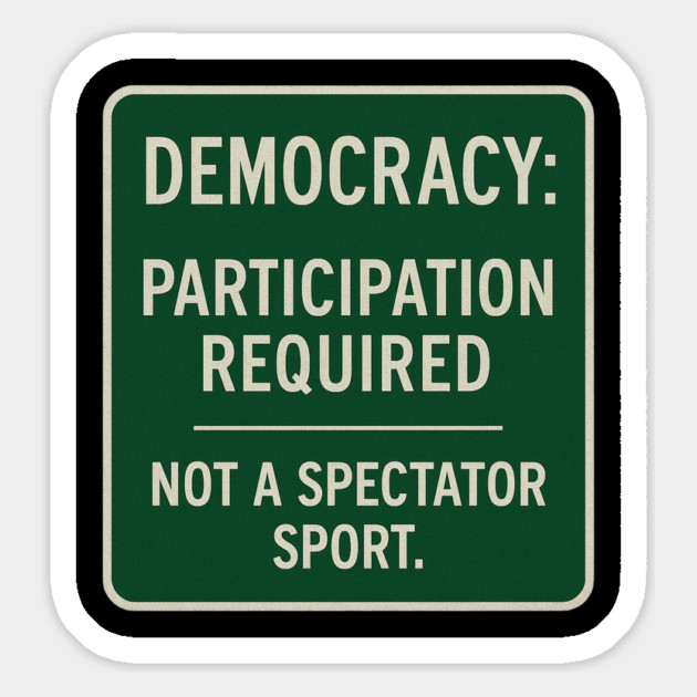 Democracy: Participation Required – Not a Spectator Sport Magnet by ArtistTee ⭐⭐⭐⭐⭐