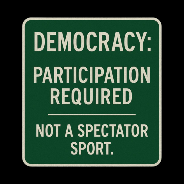 Democracy: Participation Required – Not a Spectator Sport by ArtistTee ⭐⭐⭐⭐⭐