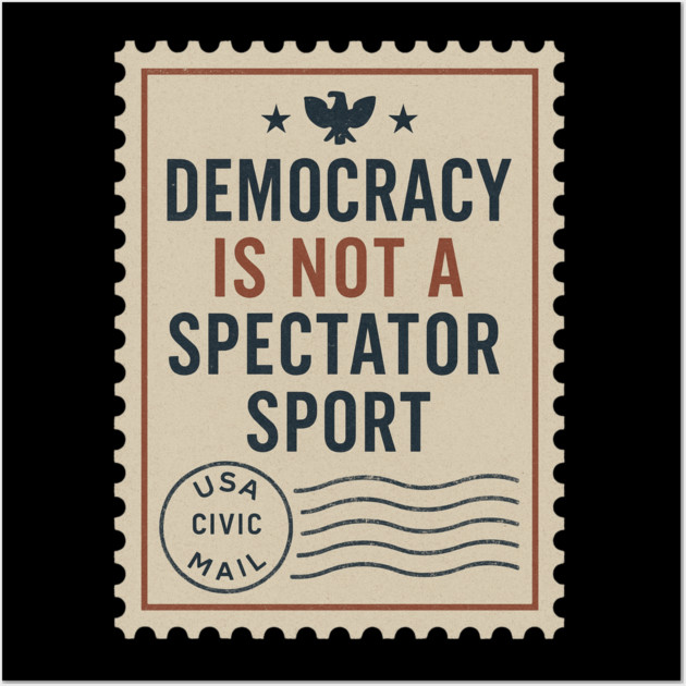 Democracy Is Not a Spectator Sport – Protest Placard Wall Art by ArtistTee ⭐⭐⭐⭐⭐
