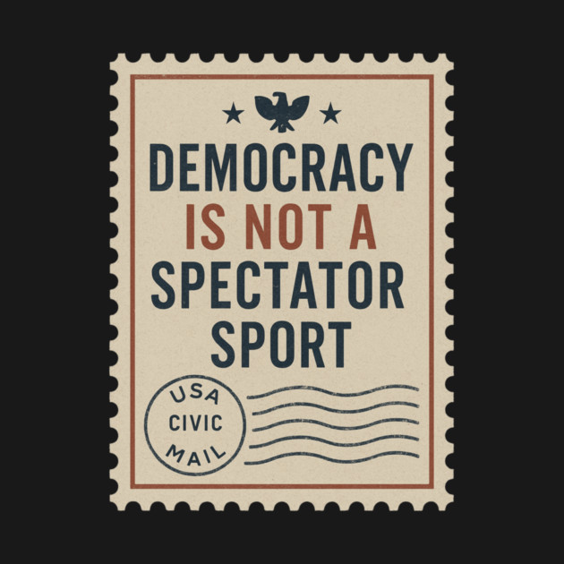 Democracy Is Not a Spectator Sport – Protest Placard by ArtistTee ⭐⭐⭐⭐⭐