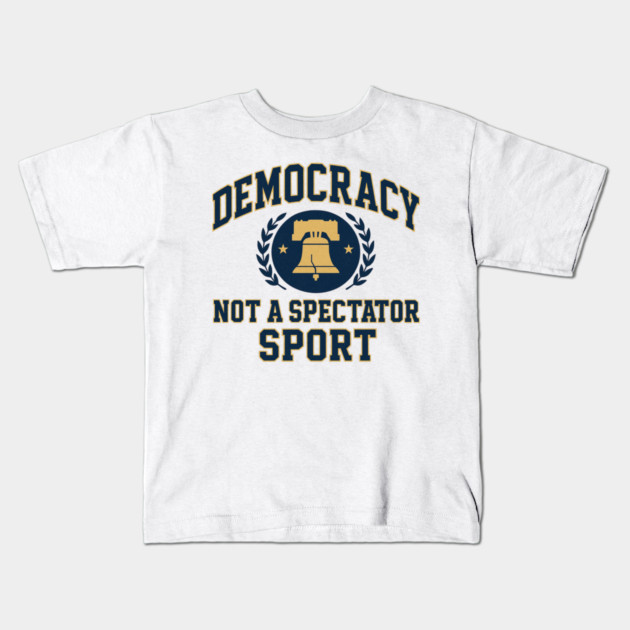 Democracy Is Not a Spectator Sport – Postage Stamp Kids T-Shirt by ArtistTee ⭐⭐⭐⭐⭐