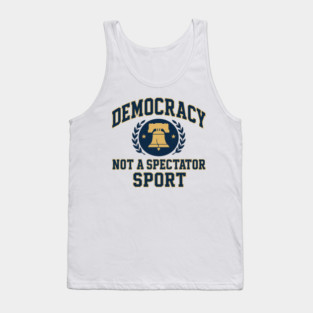 Democracy Is Not a Spectator Sport – Postage Stamp Tank Top