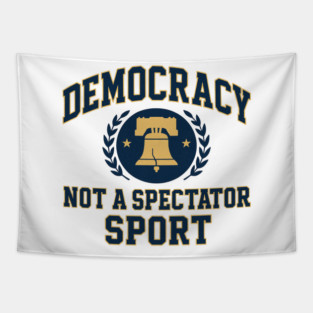 Democracy Is Not a Spectator Sport – Postage Stamp Tapestry