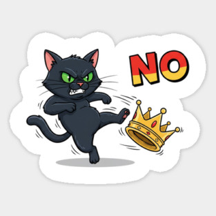 Cat And Crown No Kings In America Sticker