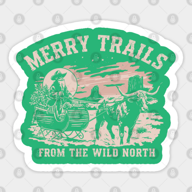 Merry Trails from the Wild North – Christmas Adventure Nature Sticker by JessArty