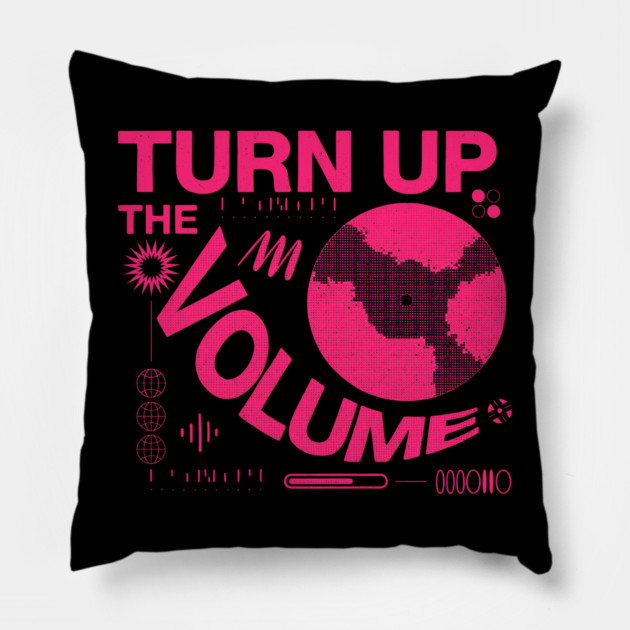 Turn The Volume Up Neon Noise Pillow by Shit Post Hero