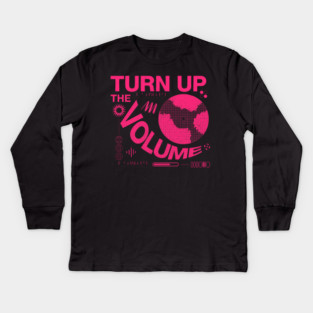 Turn The Volume Up Neon Noise Kids Long Sleeve T-Shirt
