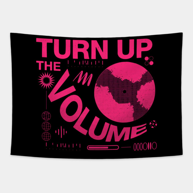 Turn The Volume Up Neon Noise Tapestry by Shit Post Hero