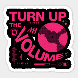 Turn The Volume Up Neon Noise Sticker