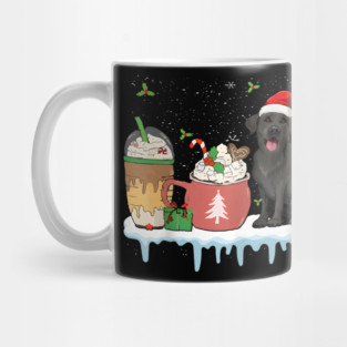 Black Lab Coffee Christmas Santa Hat Mug